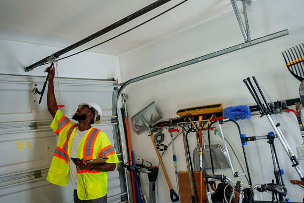 Professional Garage Door Panel Replacement technician working in Hornsby Bend, TX